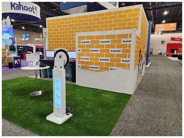 Branded photo booth activation with custom backdrop