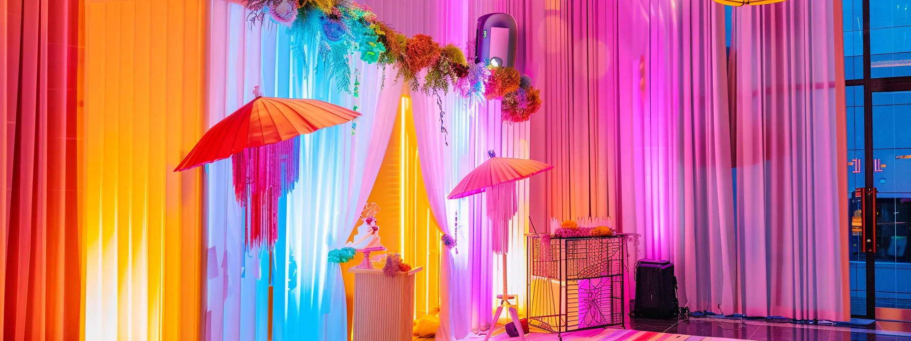 Planning Your Budget: Photo Booth Expenses Explained 7 a vibrant photo booth setup, adorned with colorful decorations and a charming backdrop, captures the joyous atmosphere of an event, inviting guests to create lasting memories while subtly hinting at the importance of budgeting for unforgettable experiences.