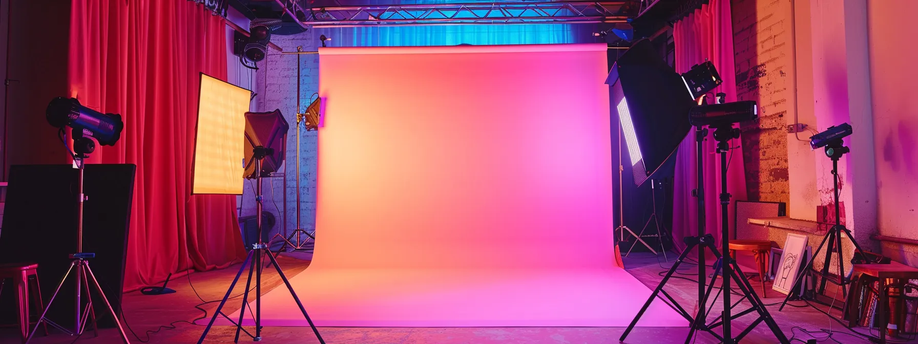 Understanding the Disadvantages of a Photo Booth Experience 5 a vibrant photo booth setup with limited customization options, featuring a generic backdrop and standard props, highlighted under soft, diffused lighting that emphasizes the constraints on creativity and personal branding for event planners.