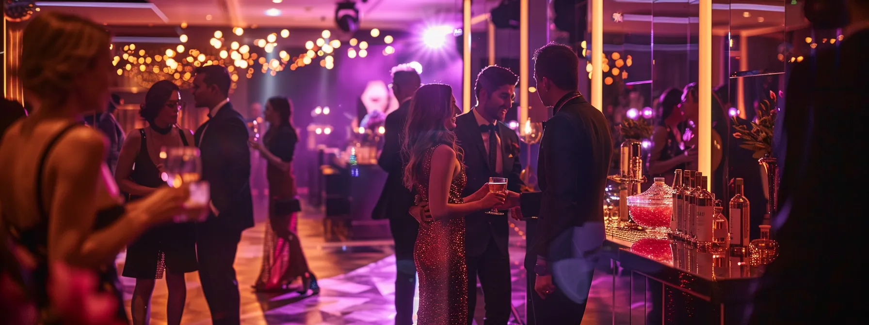 Where to Find Reliable Mirror Rental Options 3 a stylishly designed event space featuring a luxurious mirror photo booth, surrounded by elegantly dressed guests capturing lively selfies, all illuminated by sophisticated ambient lighting that enhances the festive atmosphere.