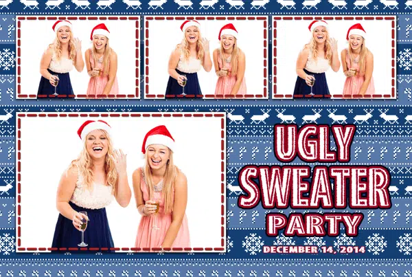 Holiday photo strip with custom company branding