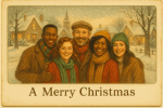 AI portrait: vintage Christmas card